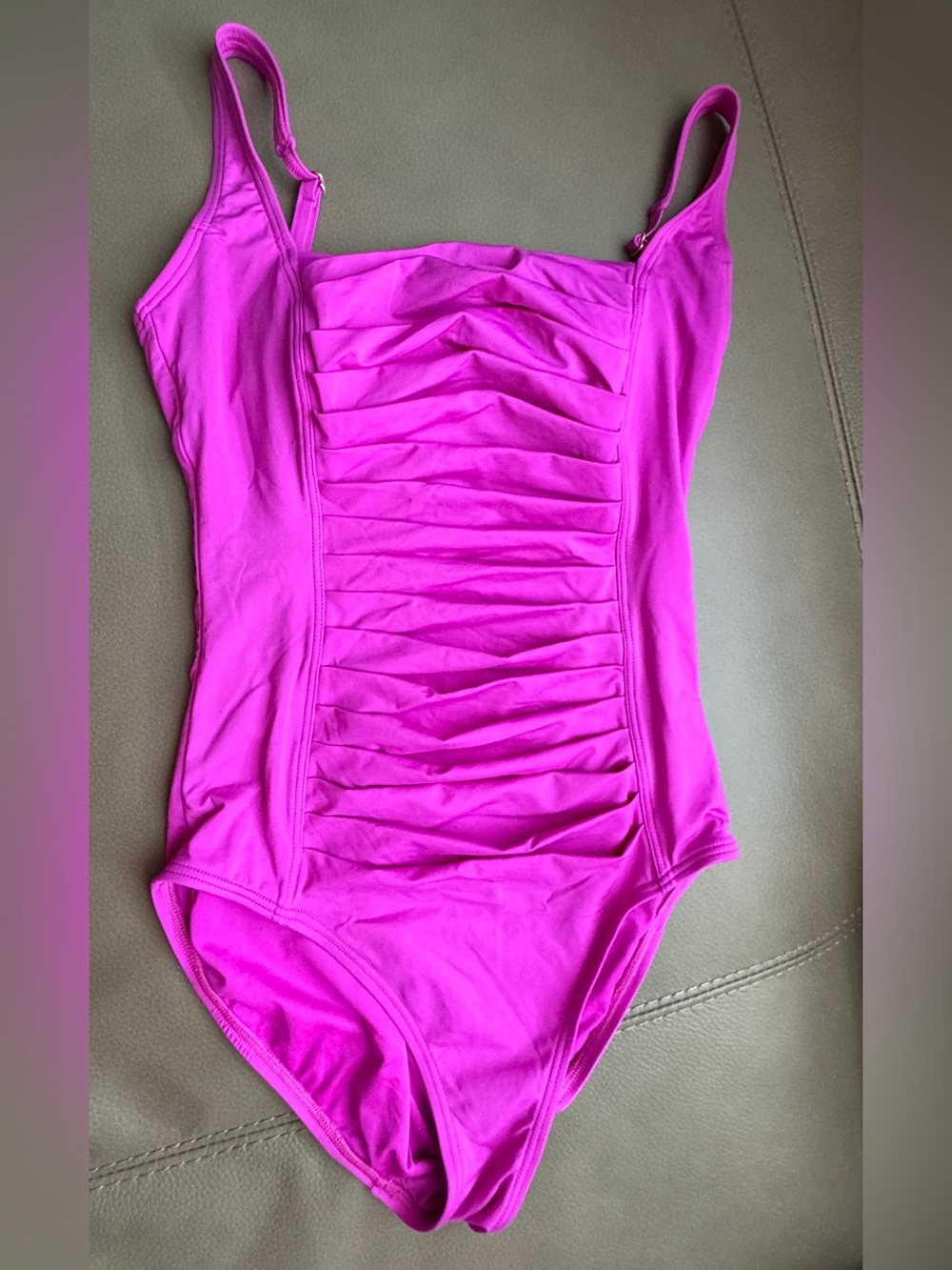 Calvin Klein Hot Pink Ruched Girls One-Piece